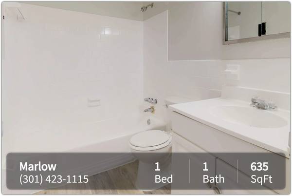 $1,225 / 1hab - 635ft2 - Acepta una nueva era de vida: Nuestro de 1 hab., 635 pies² te inspirará. (Temple Hills)63779442041219121