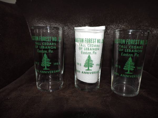 Vintage Set of 3 Easton Forest No 35 50th Anniversary Beer Glasses 1