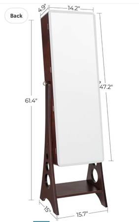 Standing mirror with jewelry storage 1