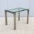 1980's Custom Made Brushed Stainless Steel & Clear Glass Side Table 16 thumbnail