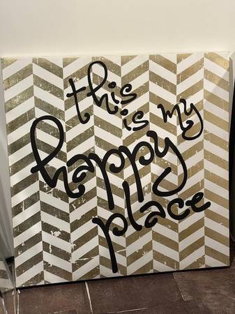 'This is my happy place' Large Canvas Accent Art 1