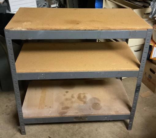 Metal and Wood Shelf Unit 1