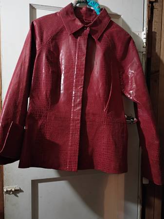 Red Leather Ladies Jacket 1