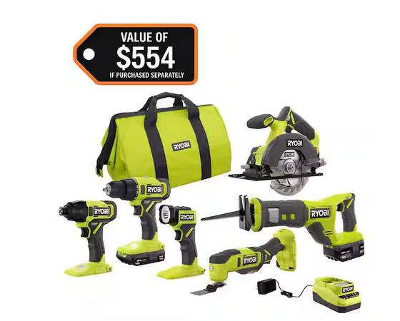 Ryobie 18V 6 Tool Kit 1