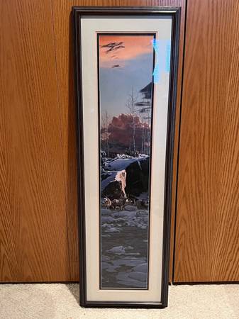 Rod Frederick's Breaking the Ice framed print (elk herd in the mntns) 1