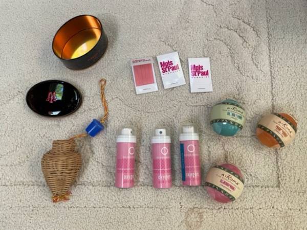 Pampering set of scented beauty products and nail care. 1
