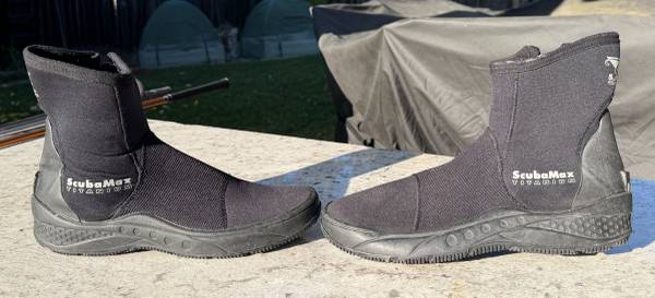 ScubaMax Titanium Black 5.0 mm Neoprene Side Zip Dive Boots Sz 11 2XL 1