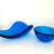 Heavy art glass cobalt blue bowl set 9 thumbnail