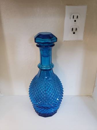 Vintage Blue Glass Decanter 1