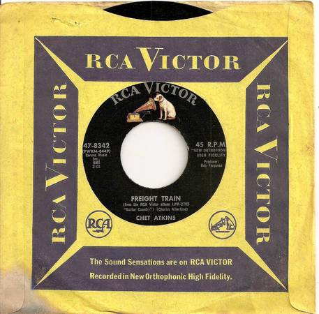 1964 CHET ATKINS "FREIGHT TRAIN / DOBRO" RECORD 45 rpm 1