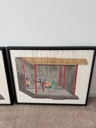Authentic- Set of 2 - Original Chinese Color Blocks prints from China 1