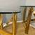 Modern Gold Color Chrome & Glass Sofa Table Set 4 thumbnail