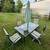 Beautiful Rectangular Glass Patio Umbrella Table & Chair Set 2 thumbnail
