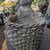 Large vintage solid cement rabbit pot holder...$80 and $20 resin cat 4 thumbnail