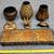 Decorative Set of 3 Distressed Bronze Jars/Urns On a Footed Platter, B 2 thumbnail