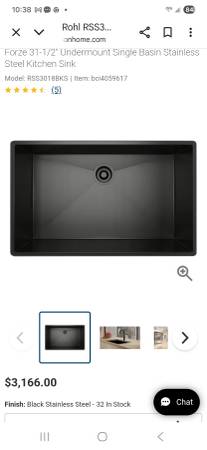 Rohl RSS3018BKS black stainless sink new in the box 1