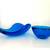 Heavy art glass cobalt blue bowl set 4 thumbnail