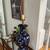Beautiful Cobalt Blue Mid Century Lamp with Cherry Blossom design 31” 12 thumbnail