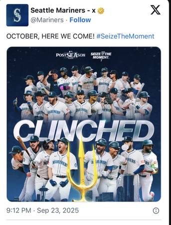 Carpool to Seattle Mariners ALCS Game 5, 10/17!64145628862083120