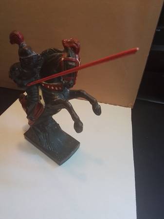 Cast Metal Carved Mounted Knight Sculpture 1