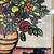 Framed Still Life Flowers in a Striped Vase Watercolor Painting 6 thumbnail