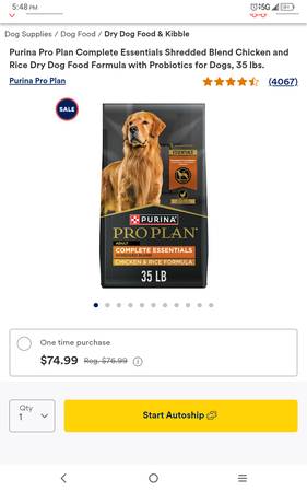 35 lbs Purina complete essentials dog food 1