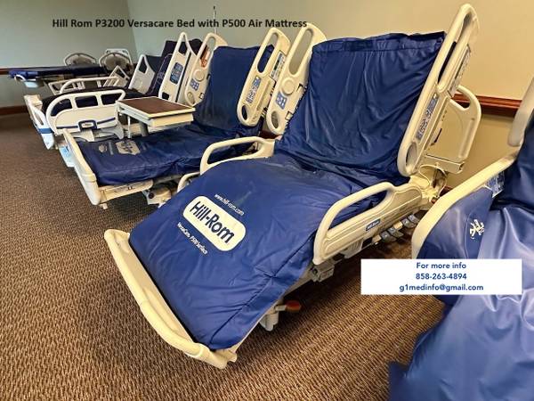 Hill Rom P3200 Versacare Hospital Bed w/ P500 Wound Care Air Mattress 1
