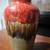 14" Hand Made Red/Brown/Tan Drip Glaze Vase 3 thumbnail
