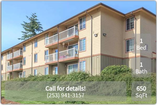$1,409 / 1br - 650ft2 - Beautiful community! Affordable 1 bed / 1 bath for rent (Federal Way - Redondo Sqaure)64031306562049121
