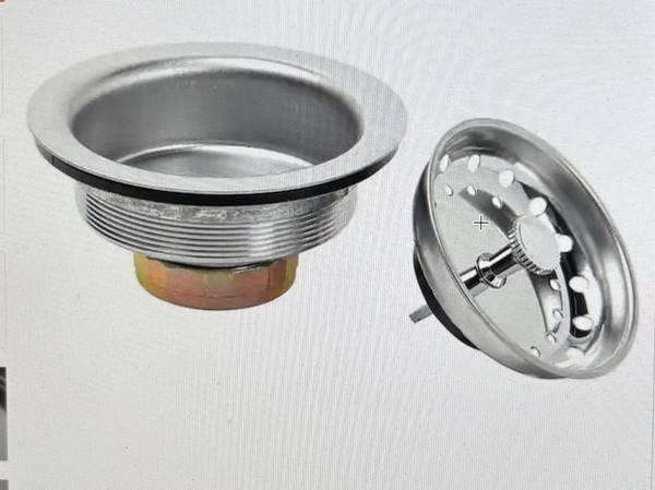 Glacier Bay Fixed Post Kitchen Sink Strainer Stainless steel polished 1