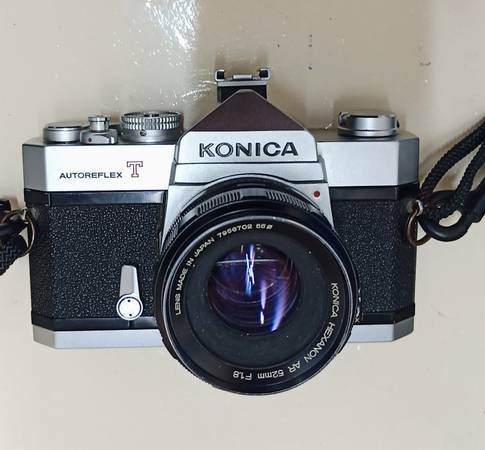 Konica Autoreflex T with 52mm lens (35mm film camera) ). - $130 (Downtown)63471379007745121