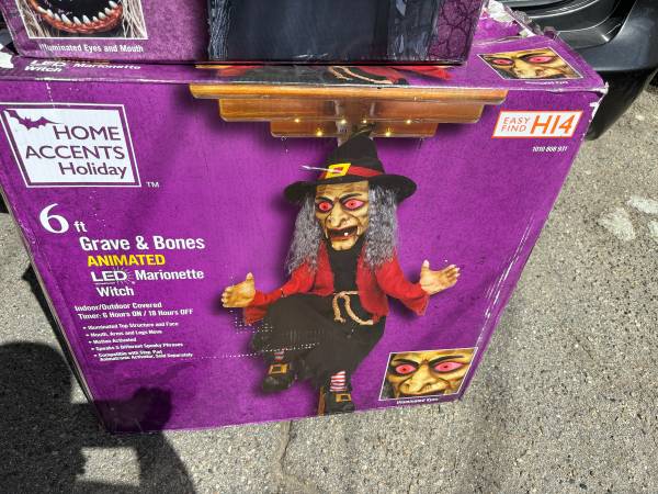 6' Marionette Witch Animatronic Halloween Puppet Animated Home Depot 1