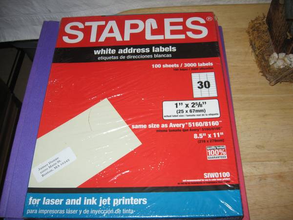 New Staples White Address Labels 1