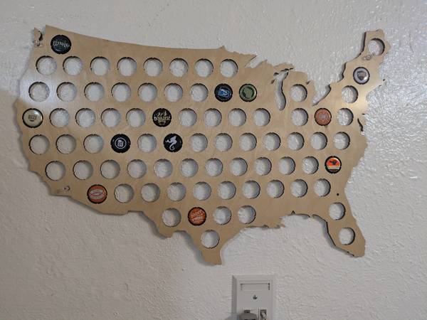 USA Beer Cap Map 1