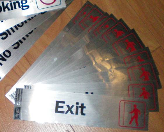 2"x8" Self-Adhesive Exit signs (9 available) 1