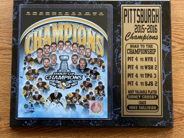 Pittsburgh Penguins 2015-2016 Stanley Cup Champions Wall Plaque 12x15 1