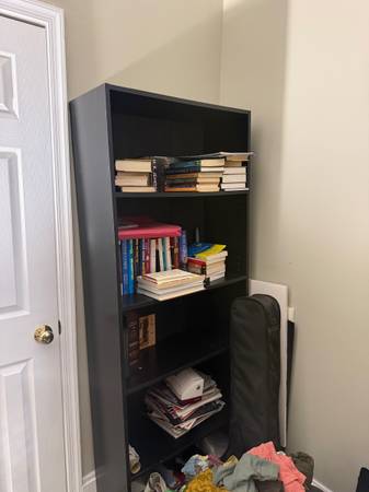 Tall Black 5-Shelf Bookcase Book Shelf – Great Storage, Price: $10 1