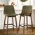 28" Upholstered Low Back Solid Wood Kitchen Dining Bar Stool (Set of 2) 2 thumbnail