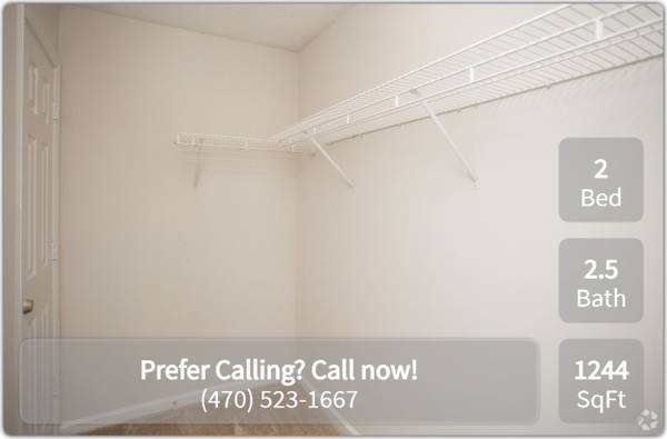 Check out our 2 bed / 2.5 bath. Every convenience your heart desires! 1