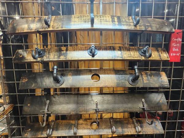 Bourbon Barrel Coat Racks / Hangers 1