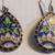 Vintage Sterling necklace / cloisonne enamel pendant and earring set 4 thumbnail