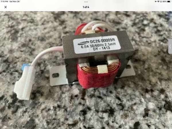 Samsung Washer Reactor Transformer DC26-00009R DY-1413 1