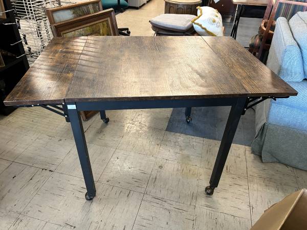 Drop leaf kitchen or dining table on casters 1