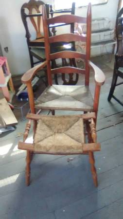 Ladder back chair and foot stool 1