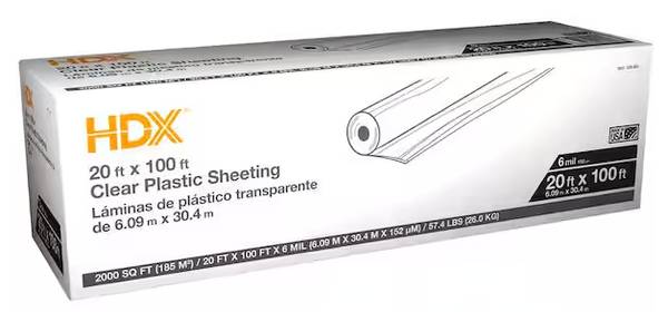 Clear 6 mil Plastic Sheeting 20 ft. x 100 ft. 1