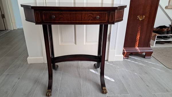 Vintage Entrance /Hallway Table With One Drawer & Brass Claw Cap 1