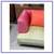 Celery Micro-suede + Rose Pink Leather Chair + Ottoman 7 thumbnail
