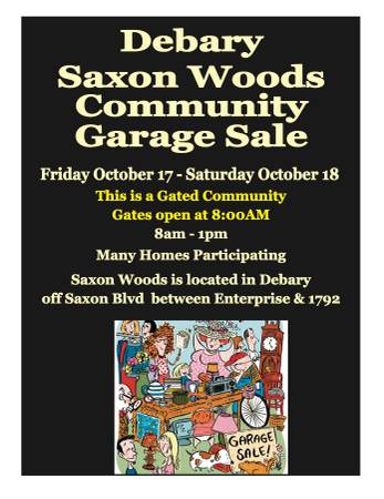 Community Garage Sale at Saxon Woods, Fri 10-17, Sat 10-18 8am - 1pm 1