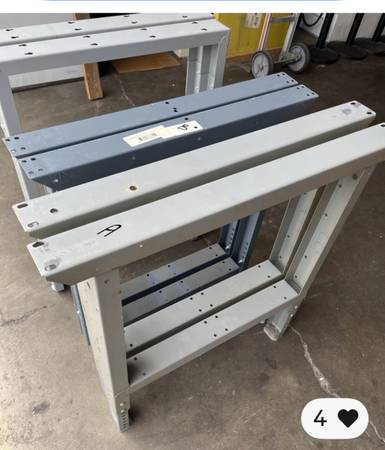 Workbench Adjustable Legs Packing Shop Table Workstations Steel Gray 1