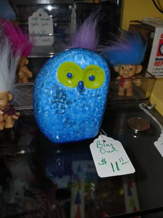 little blue ceramic owl 1